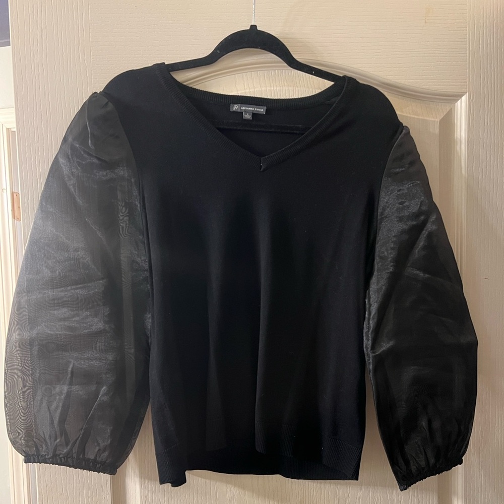 Adrianna Papell Black V-Neck Top